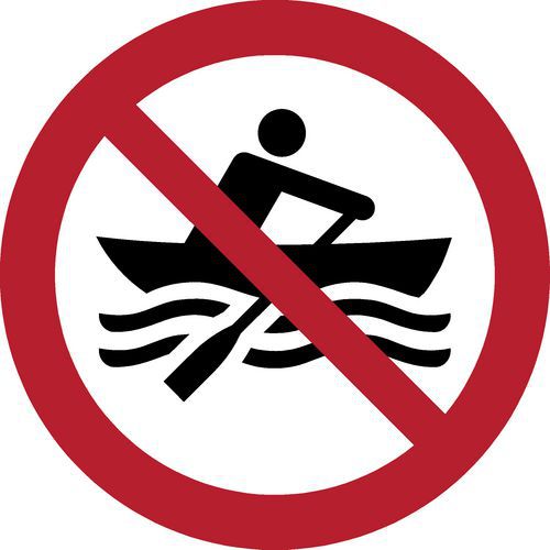 Panneau Interdit Aux Bateaux à Propulsion Manuelle 300x300