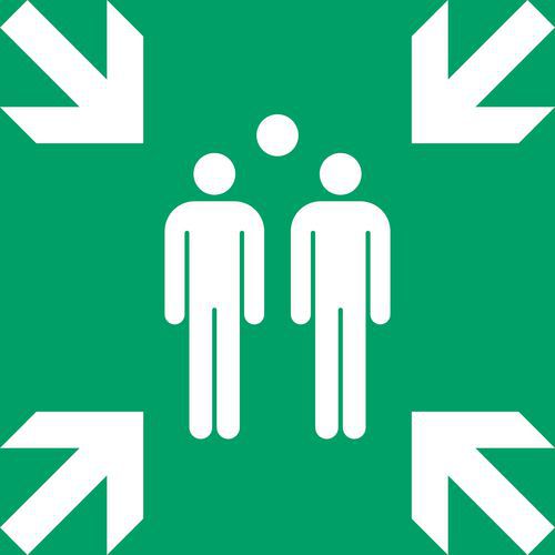 Panneau Pictogramme Lieu De Rassemblement 300x300 Mm