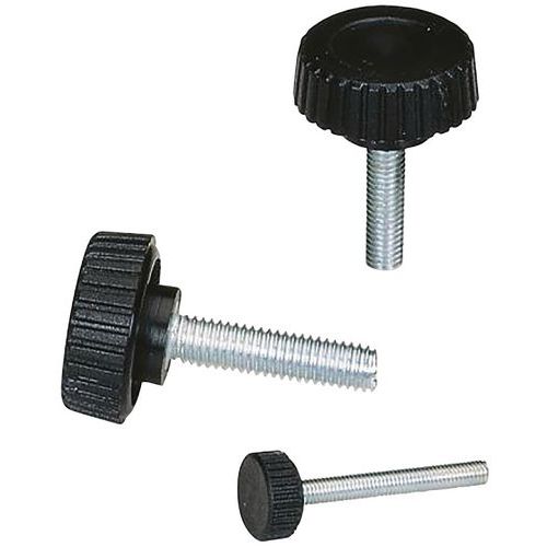Boutet - Bouton AV Polyamide D.10mm - Tige Acier M3x6mm - Fixation Robuste