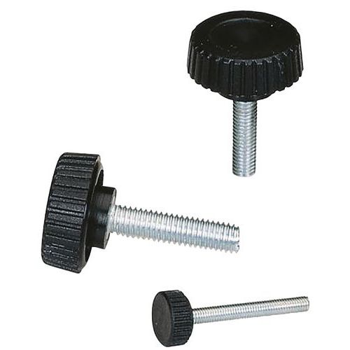 Boutet - Bouton AV Polyamide D.22 - Tige Acier M4x16 - Ø 22mm - Vis 16mm - Filetage 4mm