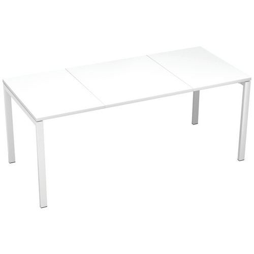 Bureau Easy Office 160x80cm Pied Blanc Plateau Blanc/blanc
