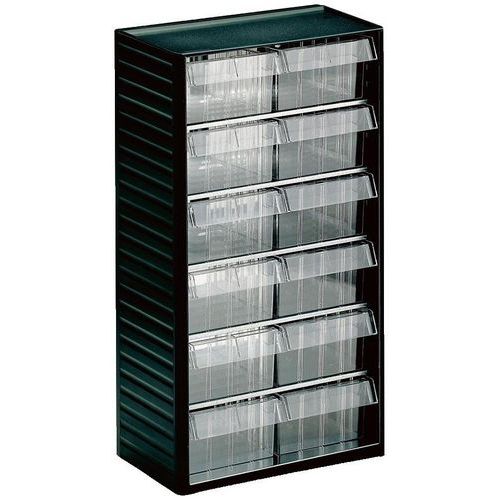 Treston - Armoire à bacs transparents - 550x310x180mm - Rangement composants - Polypropylène - Éco-responsable