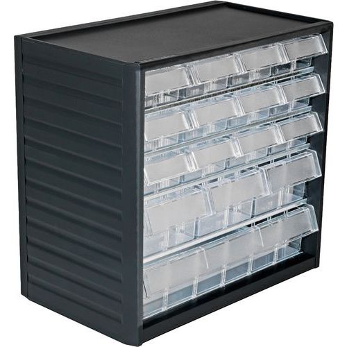 Treston - Armoire de rangement pour petites pièces - Tiroirs transparents - 310x180x290 mm - Polypropylène - Lean Management