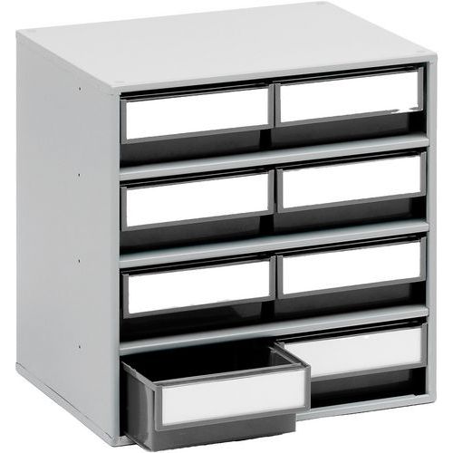 Treston - Blocs de rangement avec 8 tiroirs - Acier Gris - 395x400x400mm - Lean Management