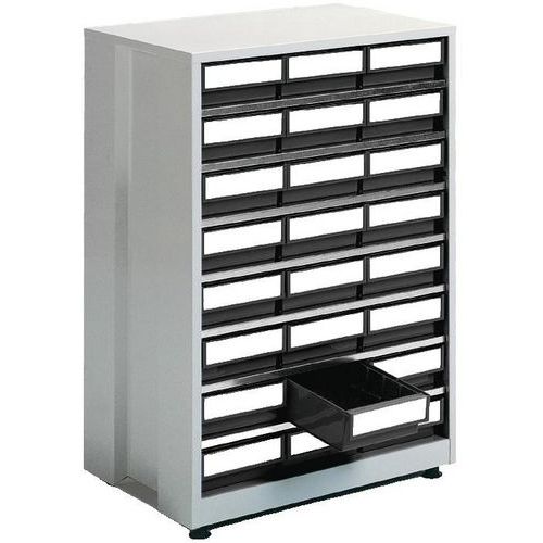 Treston - Armoire de stockage haute densité - 24 bacs gris - Acier 870x605x410mm - Charge 240kg - Lean Management