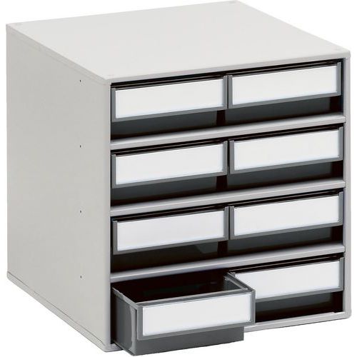 Treston - Bloc de rangement 8 tiroirs - Acier Gris 400x400x395mm - Lean Management & Éco-responsable