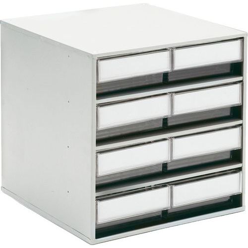 Treston - Armoire de stockage avec 8 tiroirs transparents - Acier Gris - Rangement Lean Management
