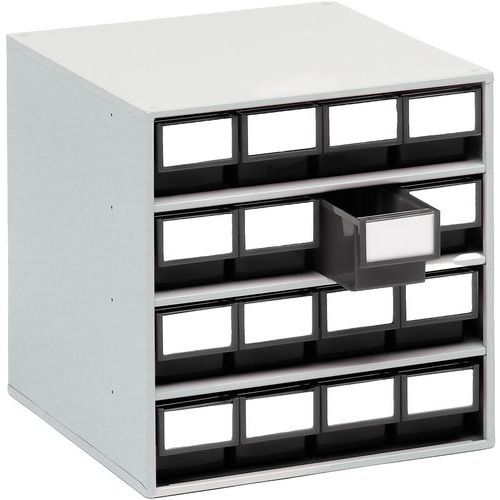 Treston - Blocs de Rangement ESD avec 16 Tiroirs - Acier Gris/Noir - 395x400x400mm - Éco-responsable