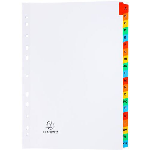 Exacompta - Intercalaires Alphabétiques A4 - 20 Divisions 160g - Carte Lustrée FSC - Classement Organisé