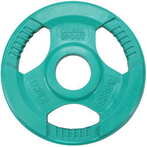Casal Sport - Disque Musculation Caoutchouc Vert 2,5 kg - Alésage 51 mm - Pro