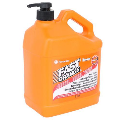 Fast - Savon Crème Nettoyante Mains Orange - Flacon Pompe 3.8L - Microbilles Nettoyantes