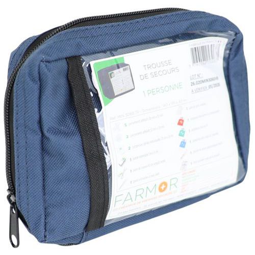 Farmor - Trousse de secours individuelle bleue - Urgence et premiers secours