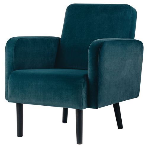 Fauteuil Lisoa Pied Noir Velours Polyester Vert