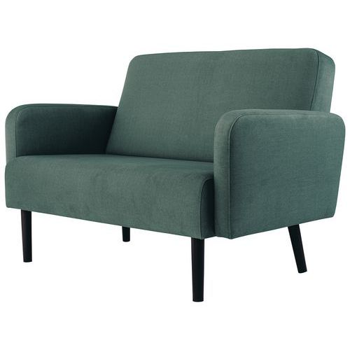 Canapé 2 Places Lisoa Pied Noir Tissu Polyester Vert