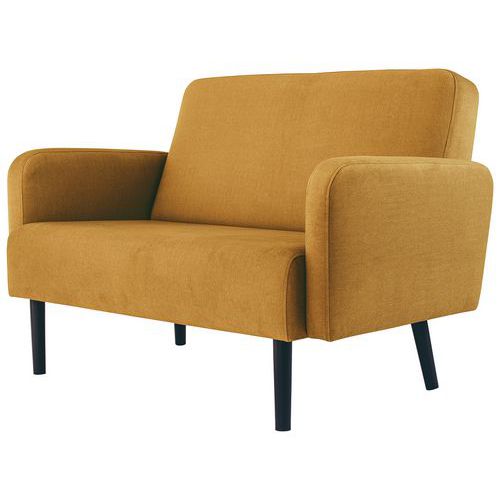 Canapé 2 Places Lisoa Pied Noir Tissu Polyester Safran