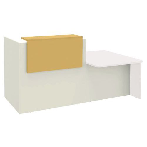 Banque D'accueil Ola+module Bas L.1.4 M Blanc Perle/jaune Curry