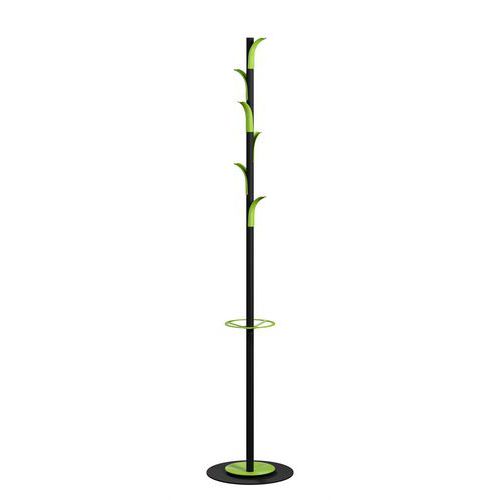 Portemanteau Palms Fût Noir 6 Patères Vert