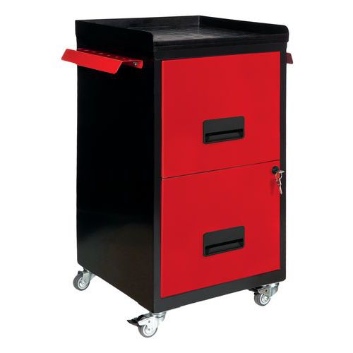 Servante à Roulettes Taxi Roll 2 Tiroirs Noir/rouge