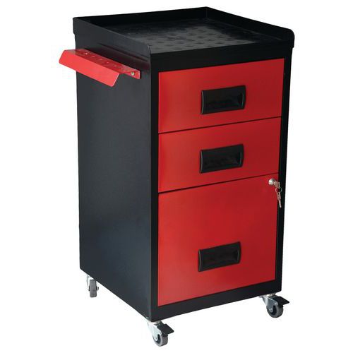 Servante à Roulettes Taxi Roll 3 Tiroirs Noir/rouge