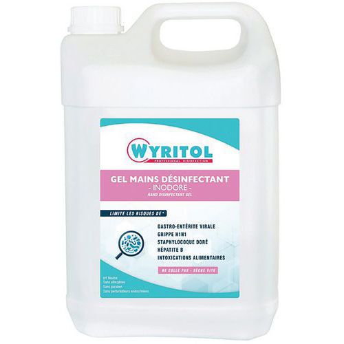 Gel hydroalcoolique 70.2 % pour les mains Wyritol - Bidon 5 L Gel hydroalcoolique 70.2 % pour les mains Wyritol - Bidon 5 L