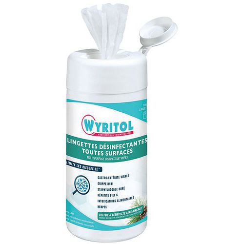 Lingette désinfectante surface Wyritol - Boîte de 120 