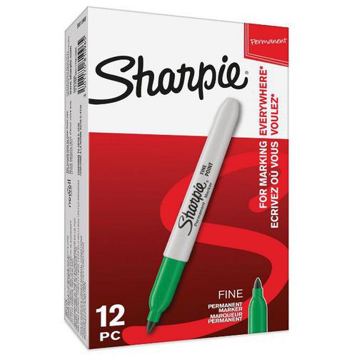 Marqueur Permanent Sharpie Fineâ„¢capuchonné Vert - Sharpie®