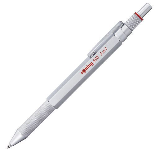 Stylo Multi-couleurs Et Porte Mine 3 En 1 Argent - RotringÂ®