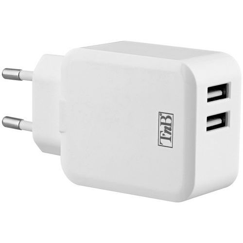 Chargeur Secteur 2 Usb 4.8a - Blanc - T'nb