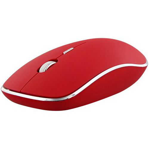 Souris Optique 1600dpi Sans Fil Rubby - Rouge/silver - T'nb