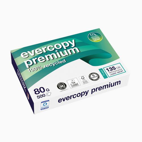 Ramette de papier recyclé 500 feuilles 80g Evercopy Premium Ramette de papier recyclé 500 feuilles 80g Evercopy Premium