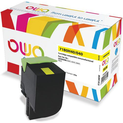 Lexmark 71b0h40/040 Toner Remanufacturé Haute Capacité Jaune