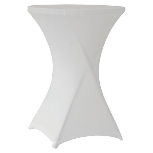 Housse Stretch Pour Table Cocktail 80 - Blanc
