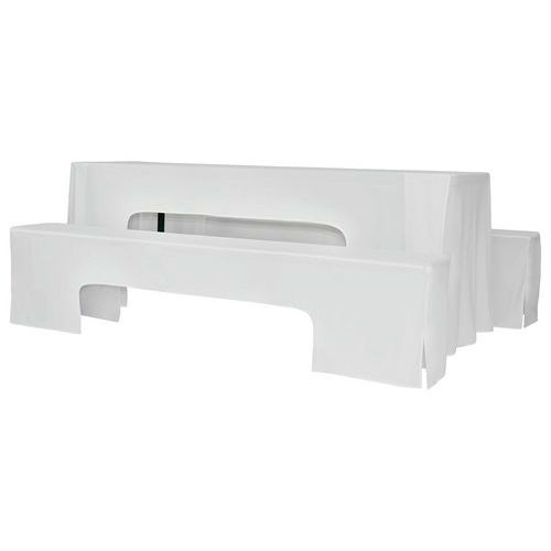 Housse Droite Pour Table Et Bancs Munich 70 - Blanc