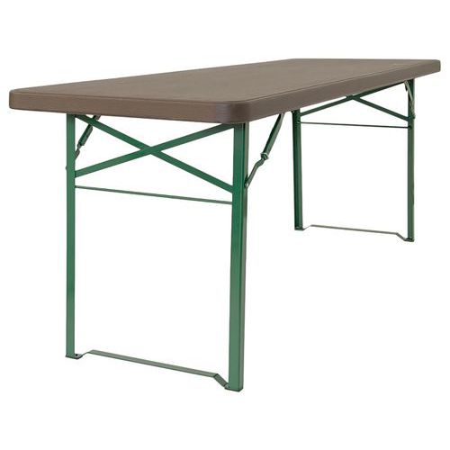 Table Pliante Munich 70 - 220 X 67 Cm - Marron/vert