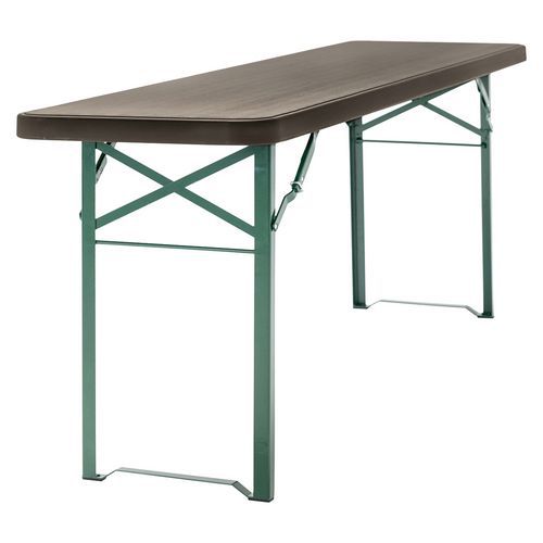 Table Pliante Munich 50 - 220 X 50 Cm - Marron/vert