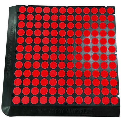 Matlast Noir - 555 X 555 Cm - Pastille Rouge - 2 Bords
