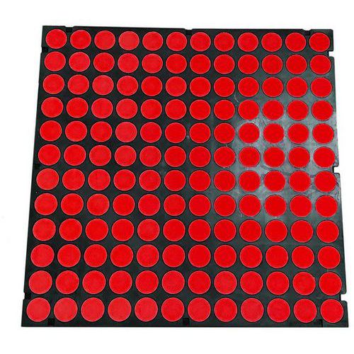 Matlast Noir - 50 X 50 Cm - Pastille Rouge - Sans Bord