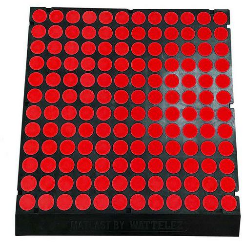 Matlast Noir - 555 X 50 Cm - Pastille Rouge - 1 Bord
