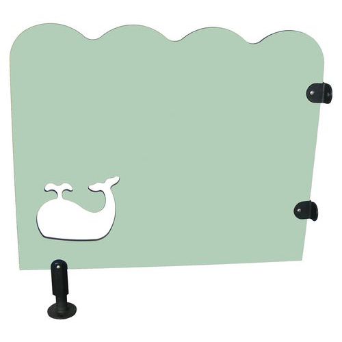 Séparation Sanitaire Enfant Océania - Lagon Vert Clair - 75 x 73 cm - Stratifié Compact HPL - 15 Ans Garantie