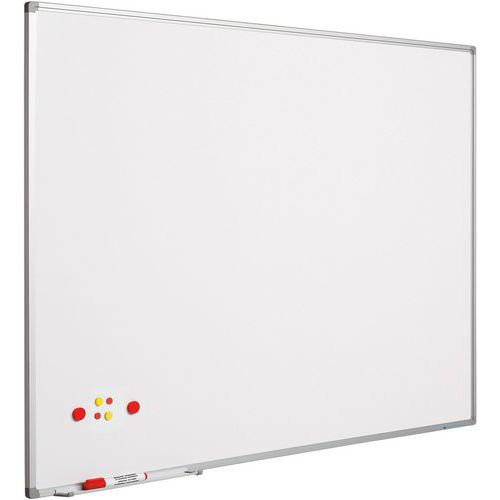 Tableau Blanc Softline Cadre Alu Revêtu Blanc-100x100 Cm