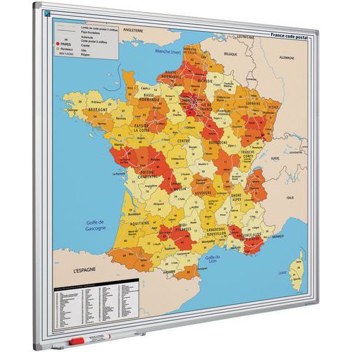 Carte Softline Profilé 8 Mm France (code Postal)-100x100 Cm