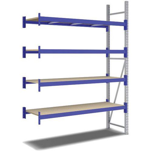 Kit Rayonnage Suivant 2500x1800x600 Mm 4 Niveaux 2200 Kg