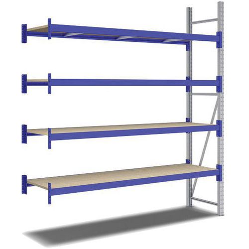 Kit Rayonnage Suivant 2500x2200x600 Mm 4 Niveaux 2200 Kg