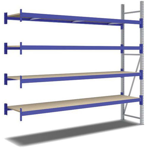 Kit Rayonnage Suivant 2500x2700x600 Mm 4 Niveaux 2000 Kg