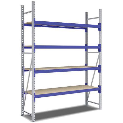 Kit Rayonnage Départ 2500x1800x600 Mm 4 Niveaux 2200 Kg