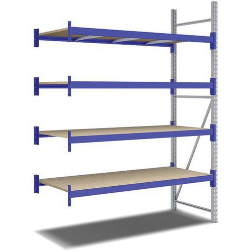 Kit Rayonnage Suivant 2500x1800x800 Mm 4 Niveaux 2200 Kg