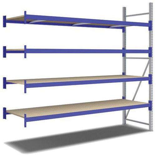 Kit Rayonnage Suivant 2500x2700x800 Mm 4 Niveaux 2000 Kg