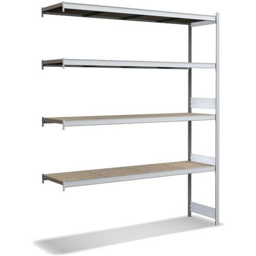 Bito - Rayonnage à tablettes 2000 mm - 4 niveaux - Bois exotique - Galvanisé - Charge 1600 kg