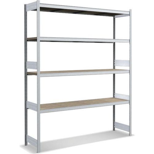 Bito - Rayonnage à tablettes 1600kg - 2500x2000x524mm - 4 niveaux - Bois exotique - Galvanisé