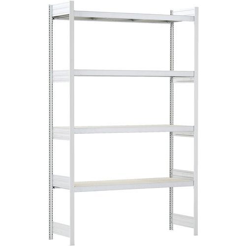 Bito - Étagère d'entrepôt départ 2000x2500mm - 4 tablettes bois exotique 350kg/tablette - Gris/Argent Galvanisé